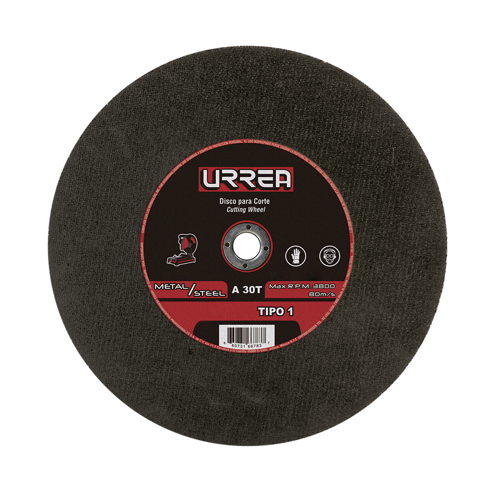 URREA DISCO ABRAS CTE MET 14" PLANO