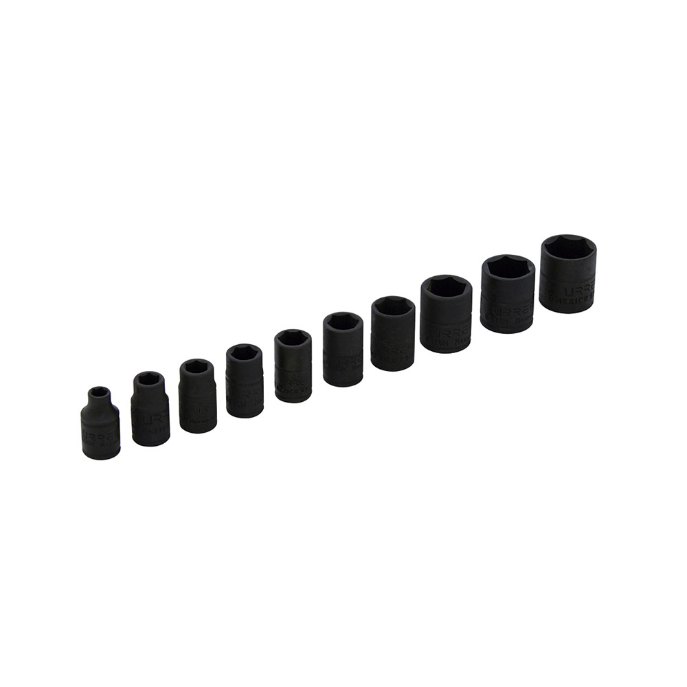 URREA JGO 10PZ DADOS IMP 1/4 6PT MM