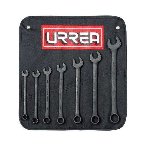 [HC53346] URREA JGO 7PZ LLAVE COMB STD BLACK