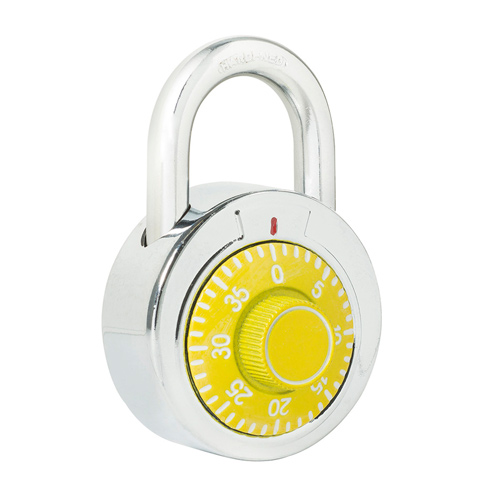 [HC57012] LOCK CANDADO 50MM AMARILLO    COMB PROGRAMABLE LLAVE DISCO