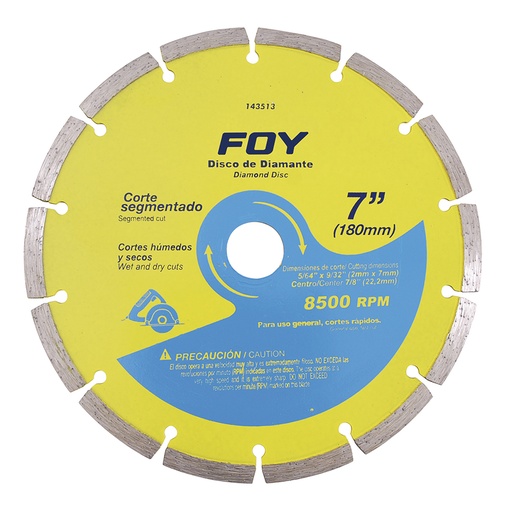 [HC75352] FOY DISCO DIAMANTE 7" CTE        SEGMENTADO 143513 FOY