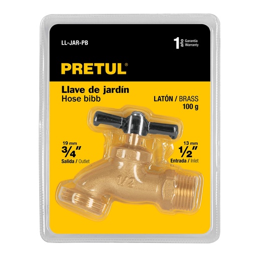 [HC74886] PRETUL LLAVE DE LATON LL-JAR-PB 1/2"P/MANGUERA