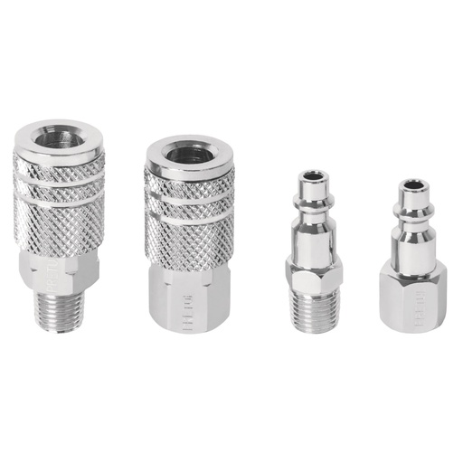 [HC74887] PRETUL JGO CONECTOR Y COPLE   RAPIDO MACHO-HEMB 4PZ AC INOX