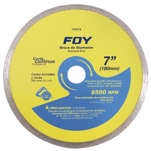 [HC75353] FOY DISCO DIAMANTE 7" CTE CONTINUO 143512 FOY