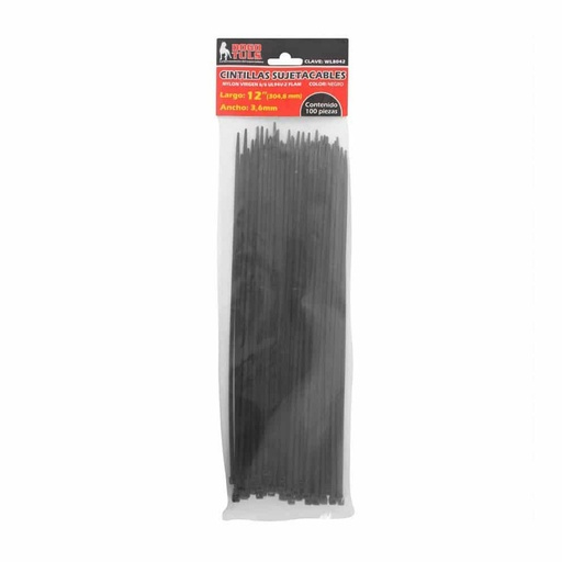 [HC70452] DOGOTULS CINCHO-COLLARIN      100PZ NEGRO 3.6X300MM WL8042