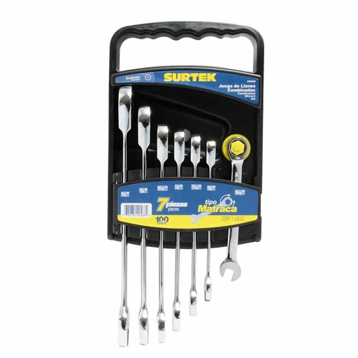 [HC59029] SURTEK JGO 7 LLAVES COMB MATRACA STD