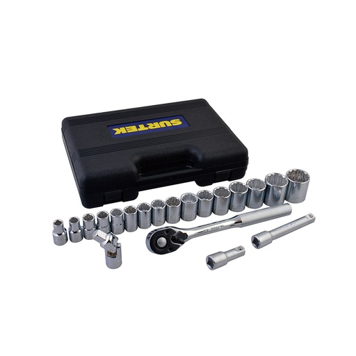 [HC59019] SURTEK JGO 1/2" STD DADOS Y ACC 20PZ