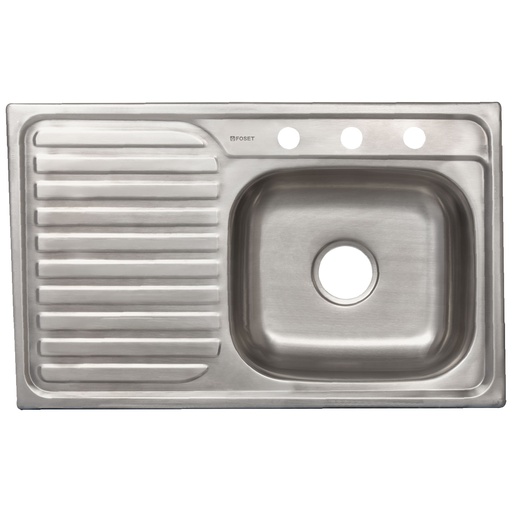[HC67491] FOSET TARJA 1PILA 1ESC DER    80X50CM INOX S/P TA-851D