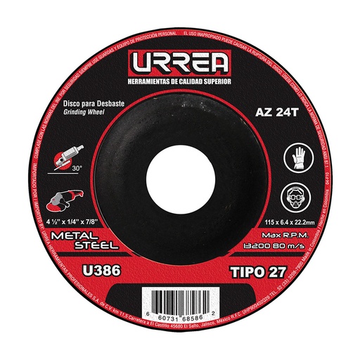 [HC72204] URREA DISCO T/27 METAL41/2X1/4"M/PESU386