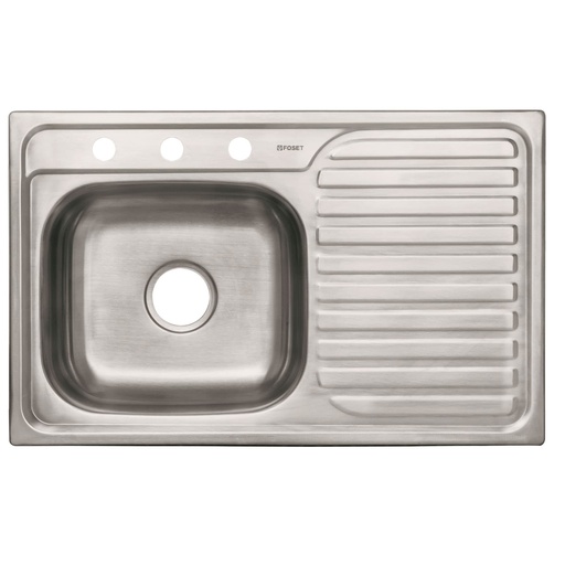 [HC80255] FOSET TARJA 1PILA 1ESC IZQ    80X50CM INOX S/P TA-851I