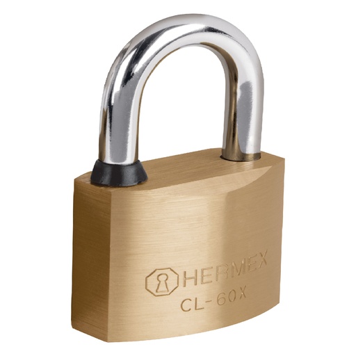 [HC77463] HERMEX CANDADO CL-60X 60MM LATON PULIDO LLAVE TETRA