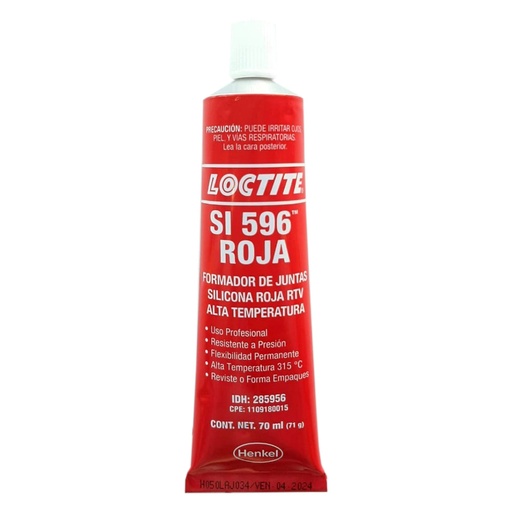 [HC76848] LOCTITE SILICON RTV ROJO ALTA TEMP 70ML 34206