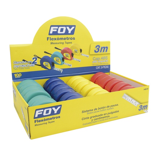 [HC76388] FOY FLEXOMETRO 3MTX1/2 COLORES 142131