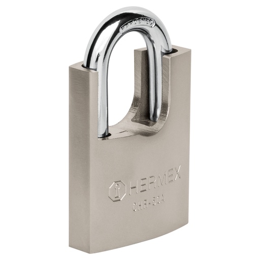 [HC81666] HERMEX CANDADO CHR-50A 50MM HIERRO C/CORAZA LLAVE ANTIGANZUA