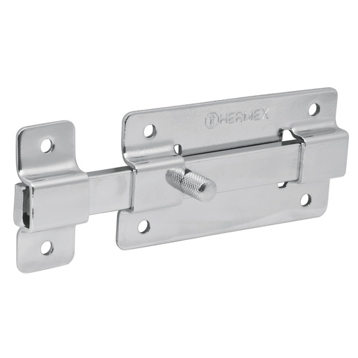 [HC82109] HERMEX PASADOR BARRA PLANA    4" CROMO P/PUERTA PAC-37