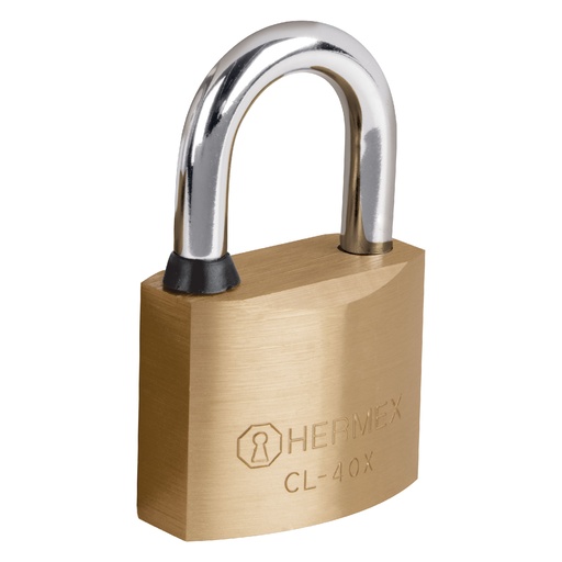 [HC81837] HERMEX CANDADO CL-40X 40MM LATON PULIDO LLAVE TETRA