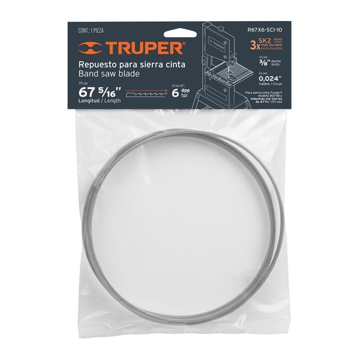 [HC81908] TRUPER SEGUETA P/SIERRA       CINTA 67 5/16X3/8" 6DPP