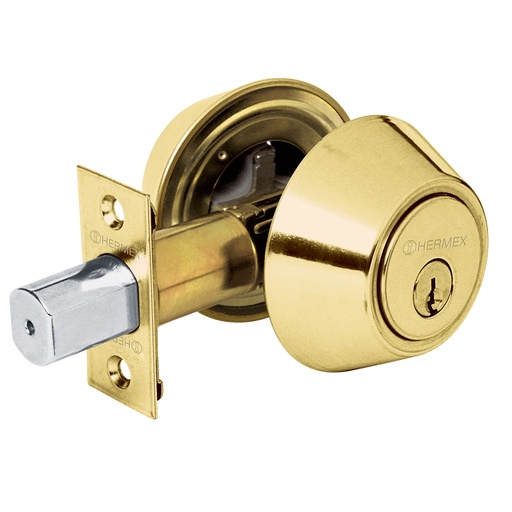 [HC81762] PRETUL CERROJO CERO-12P LATONBRILLANTE DOBLE CILINDRO