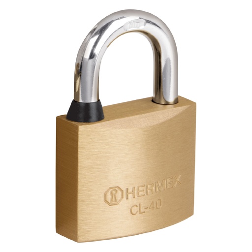 [HC81921] HERMEX CANDADO CL-40 40MM LATON PULIDO GANCHO CORTO