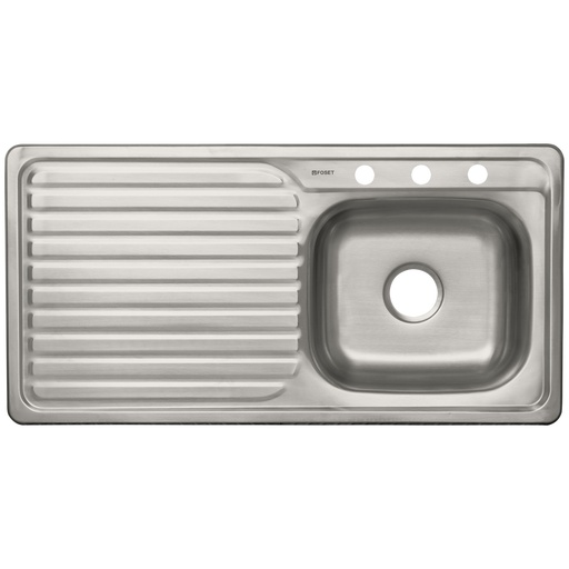 [HC81927] FOSET TARJA 1PILA 1ESC DER    100X51CM INOX S/P