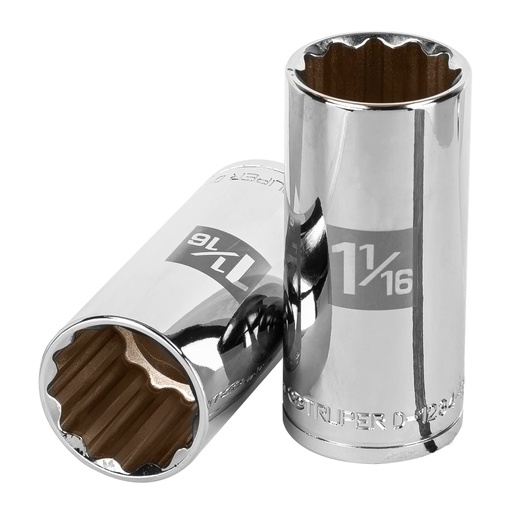 [HC82141] TRUPER DADO D-5334-E 1 1/16" CUADRO 1/2" LARGO 12 PUNTA STD