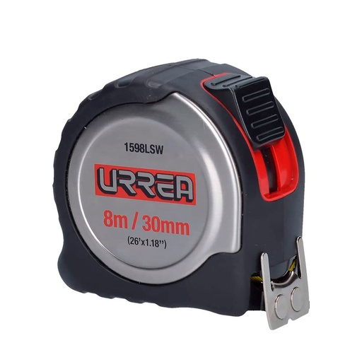 [HC80771] URREA FLEXOMETRO 8MT 30MM     ACERO INOX 1598LSW