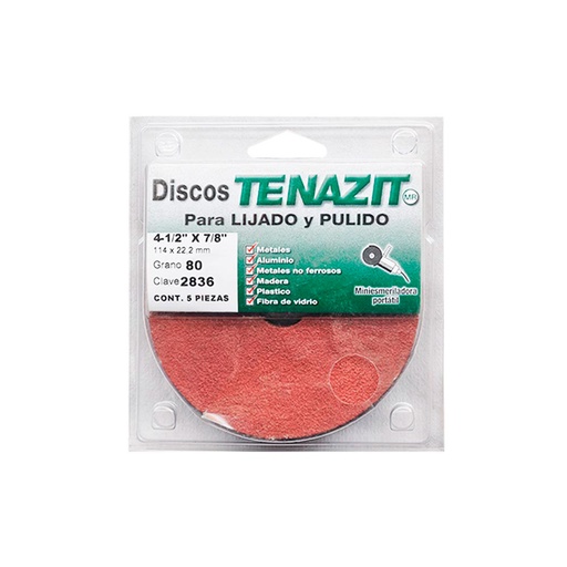 [HC27079] TENAZIT DISCO FIBRA 4 1/2X7/8" 5PZ 2836