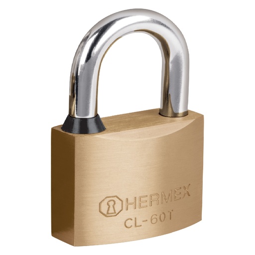 [HC81303] HERMEX CANDADO CL-60T 60MM LATON PULIDO LLAVE TETRA