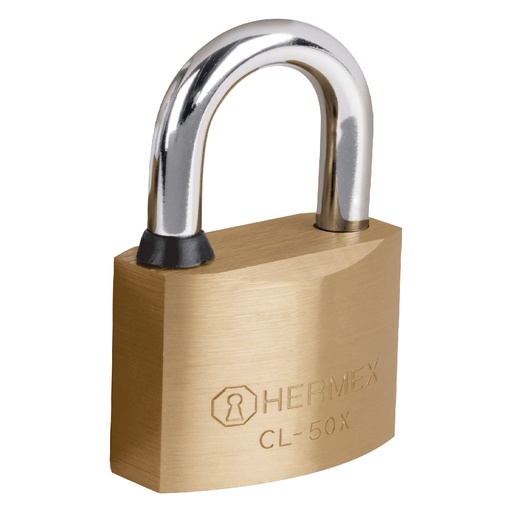 [HC81304] HERMEX CANDADO CL-50X 50MM LATON PULIDO LLAVE TETRA
