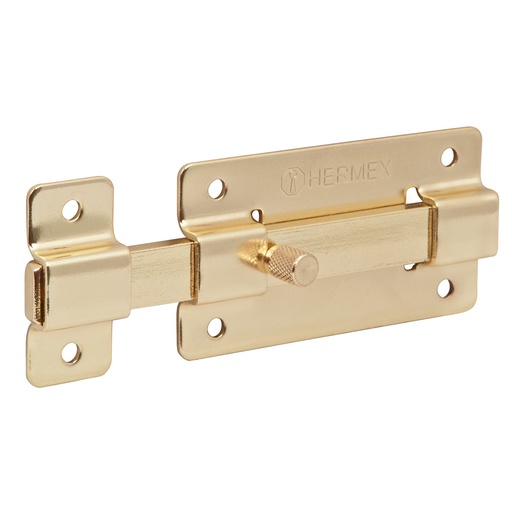 [HC81310] HERMEX PASADOR BARRA PLANA    4" LATON P/PUERTA PAL-37