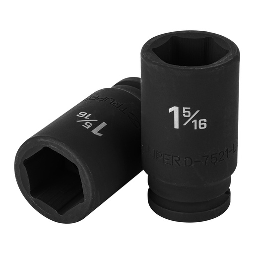 [HC81264] TRUPER DADO D-7521-L 1 5/16 CUADRO 3/4 IMPAC LARG 6PTA STD