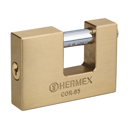 [HC81268] HERMEX CANDADO COR-65 65MM ANTIPALANCA LLAVE TRADICIONAL