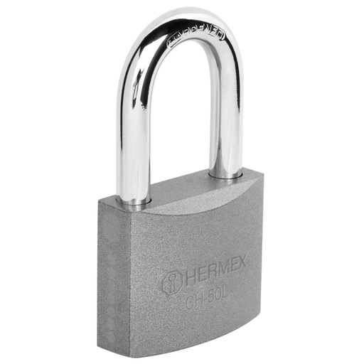 [HER43325] HERMEX CANDADO CH-50L 50MM HIERRO GACHO LARGO EN CAJA