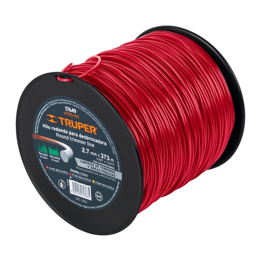 [TRU17649] TRUPER HILO P/DESBROZADORA    2.7MMX373MT ROJO REDONDO