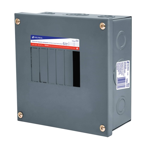 [HC88235] VOLTECH CENTRO D/CARGA 100A CCS-6 VOLTECH SOBREPONER 6 POLOS