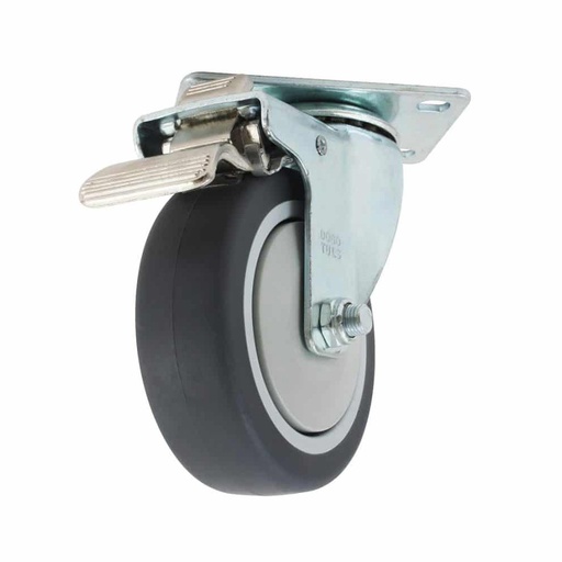[HC88114] RODAJA GIRATORIA 4" RUEDA GRISPOLIPROP.TERMOPLASTICO /FRENO