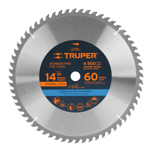 [TRU18323] TRUPER DISCO SIERRA CIRCULAR  14" 60DTESX1" ST-1460E