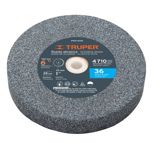 [HC87786] TRUPER PIEDRA PIES-8136 8 GRANO 36P/ESMERIL OXIDO D ALUM