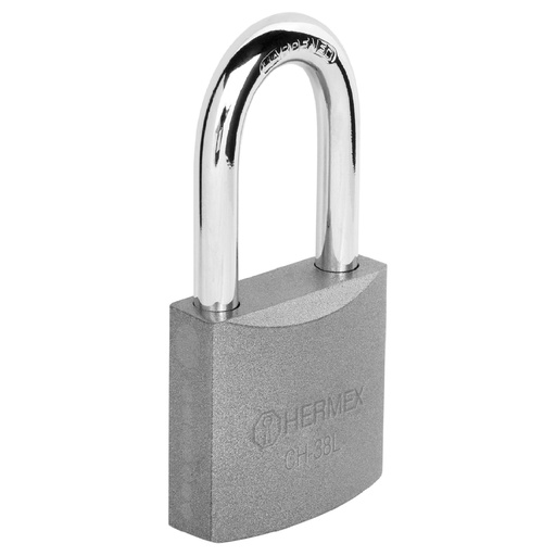 [HC63589] HERMEX CANDADO CHB-38L 38MM HIERRO GACHO LARGO EN CAJA