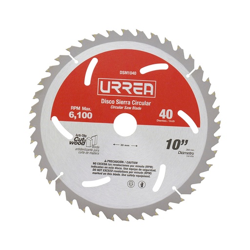 [HC89938] URREA DISCO DSM1040 10" P/SIERRA CIRC 40 DIENTES