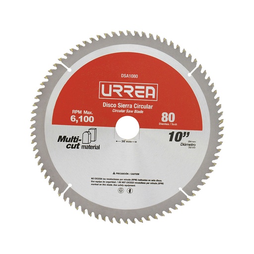 [HC88930] URREA DISCO DSA1080  10" 80 DIENTES