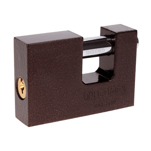[HC60196] HERMEX CANDADO COR-70HP 70MM ANTIPALANCA LLAVE TRADICIONAL