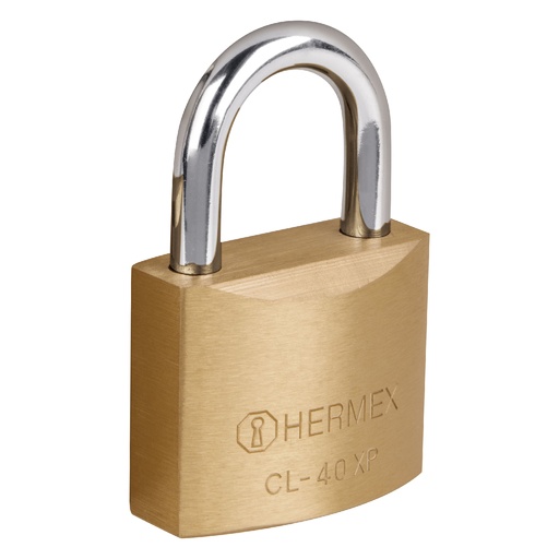 [HC60199] HERMEX CANDADO CL-40XP 40MM LATON PULIDO LLAVE TETRA