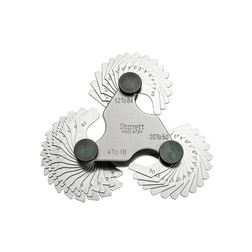 [HC65869] STARRETT CALIBRADOR D/PASO    D/TORNILLO 51HOJAS 4-84TPI 472