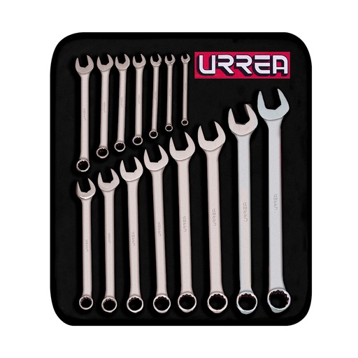 [HC64107] URREA JGO LLAVES COMB STD     12PTAS 15PZ SATINADAS