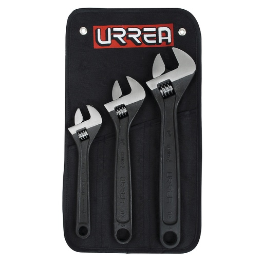 [HC64114] URREA JGO 3 LLAVES AJUSTABLES 795S NEGRAS 8 10 Y 12"