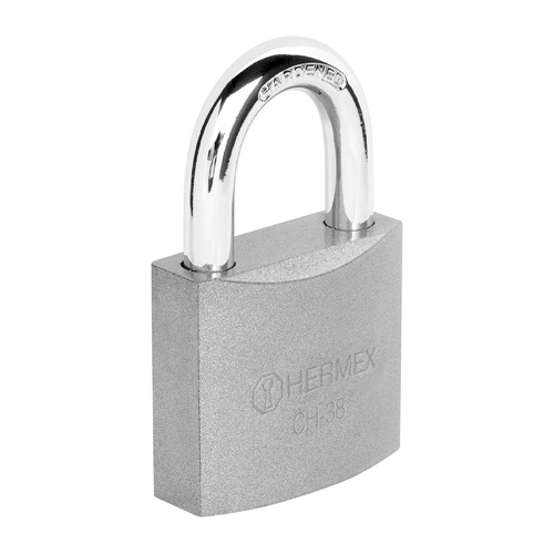 [HC66477] HERMEX CANDADO CH-38 38MM HIERRO GACHO CORTO EN CAJA