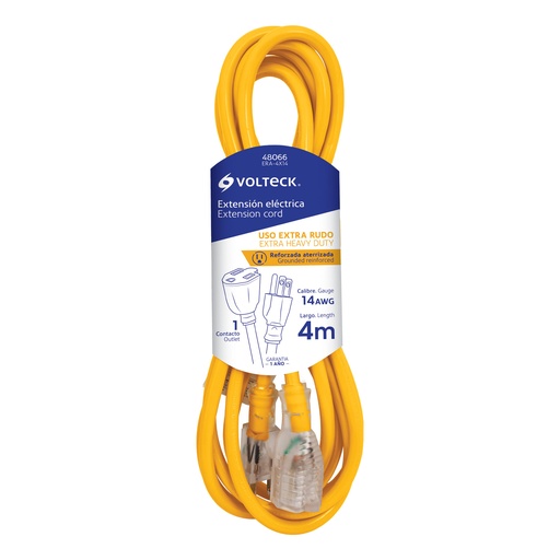 [HC63701] VOLTECH EXTENSION ELECT USO   RUDO 14AWG 4MT ATERRIZ