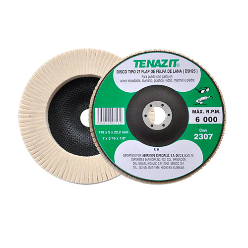 [HC66814] TENAZIT DISCO FLAP FELPA LANA T27 7X3/16X7/8"