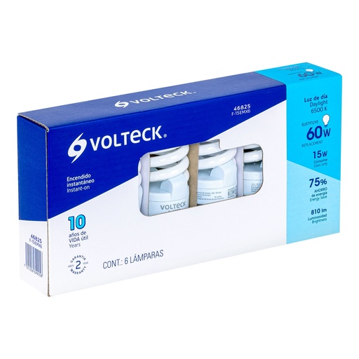 [HC62779] VOLTECH LAMPARA F-15EMX6 15W VOLTECH ESPIRAL MINI B/E/26/27